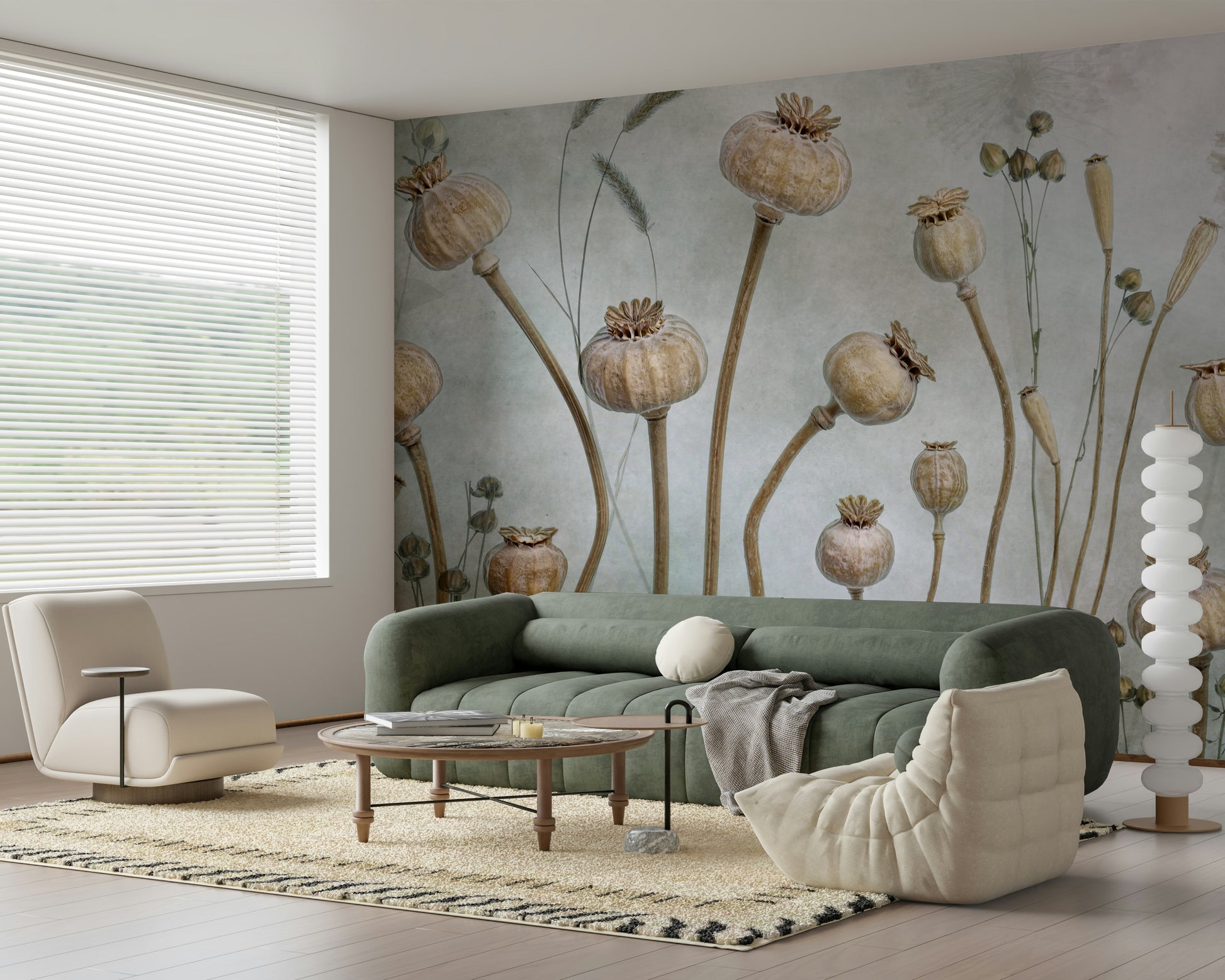 A classic botanical wallpaper for walls.

