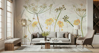 A classic soft floral wallpaper for walls.

