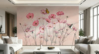 A calming abstract design wallpaper mural that defines a space.

