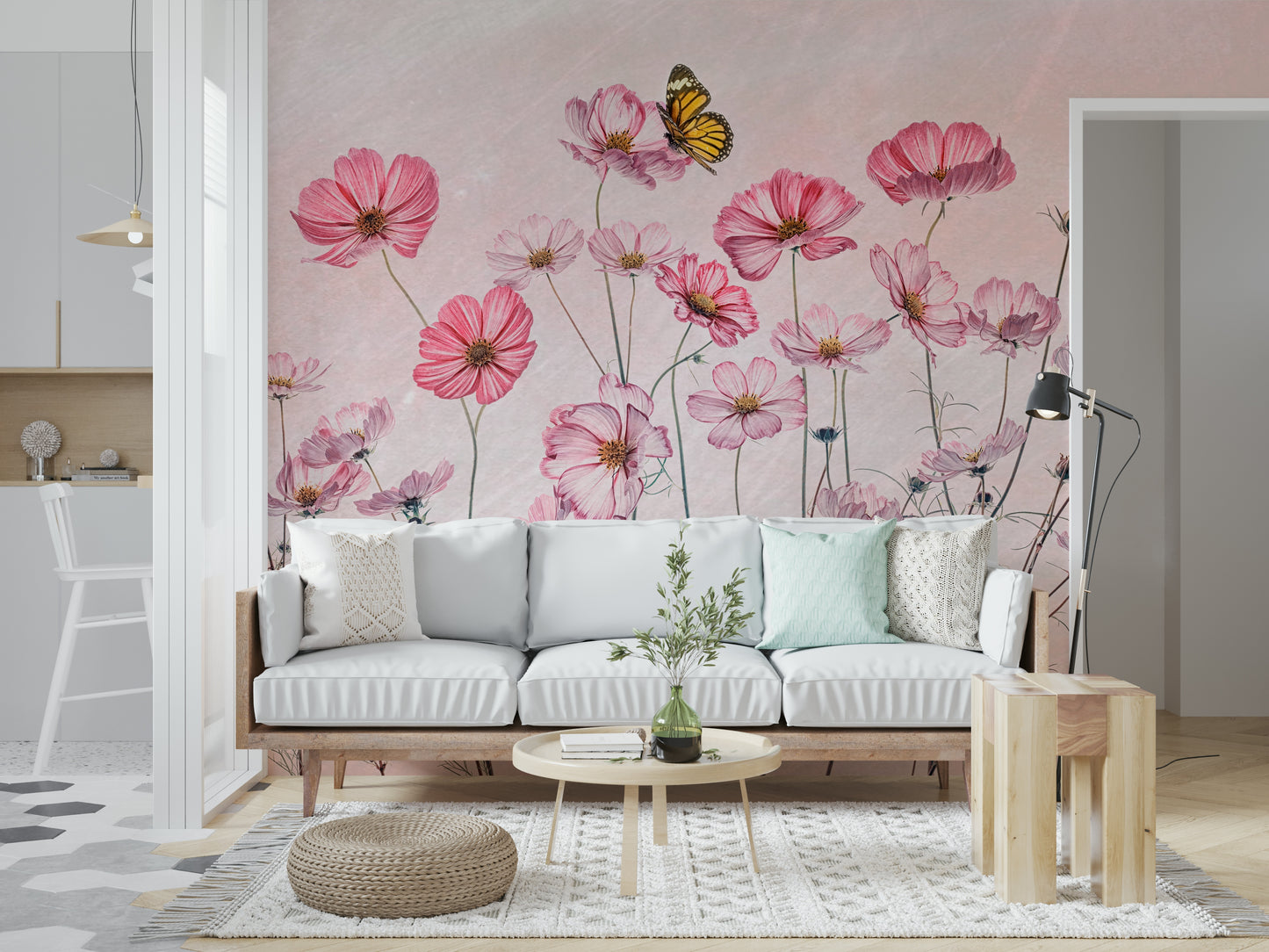 An artistic nature inspired mural for home decor.

