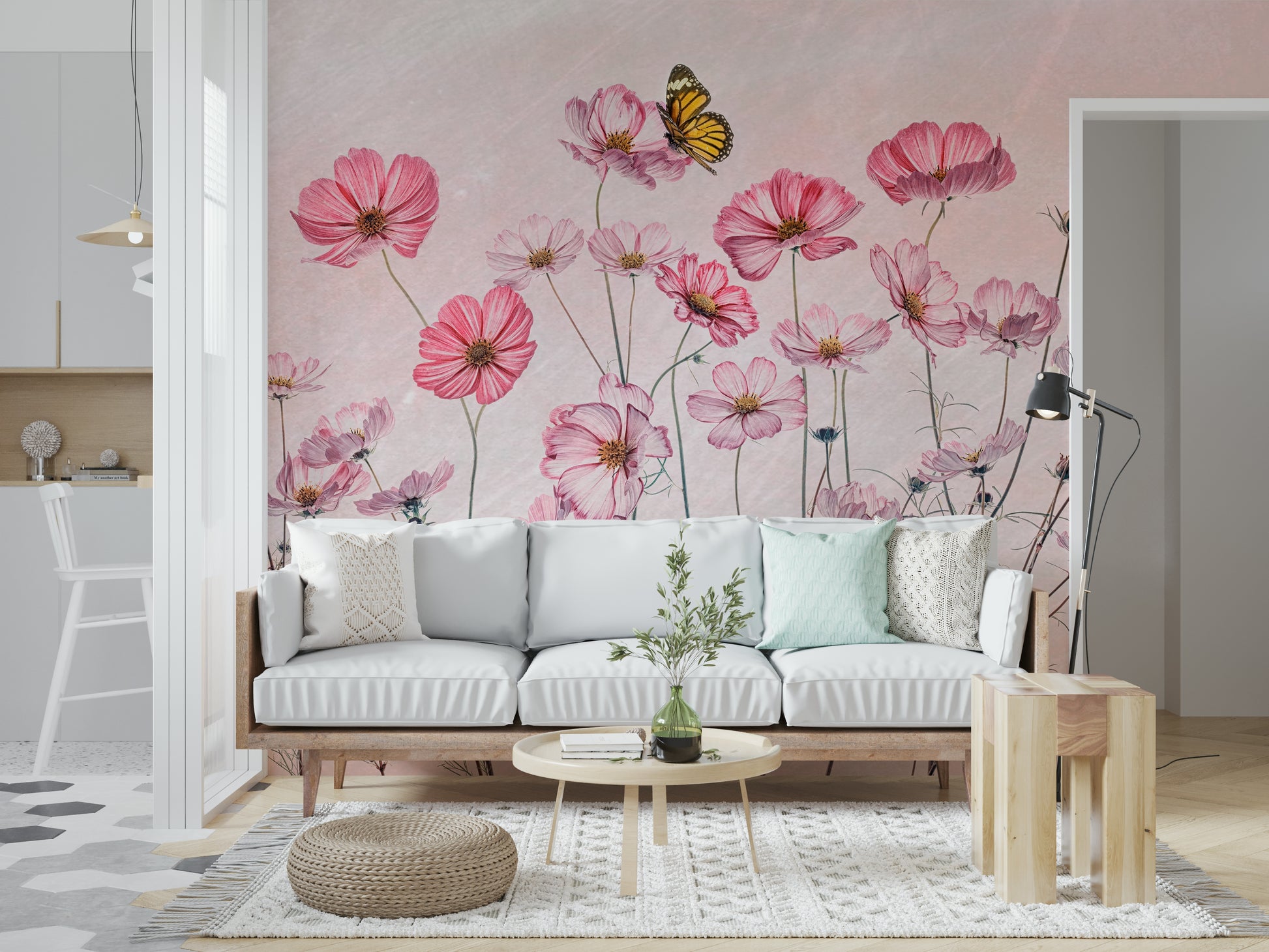 An artistic nature inspired mural for home decor.

