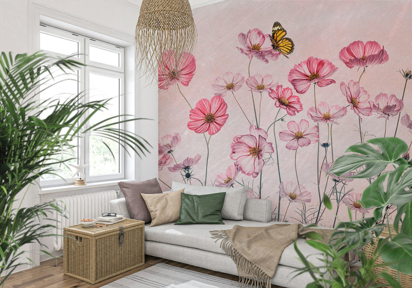 A beautiful modern art wall mural of the universe.

