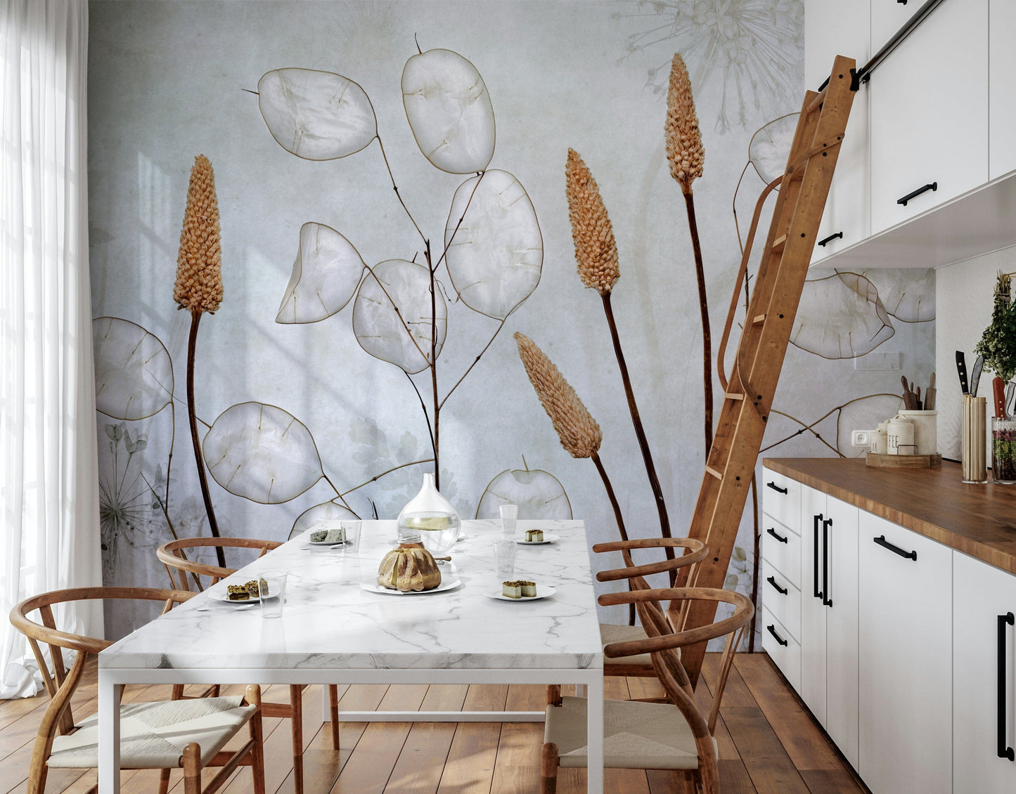 A classic botanical design wallpaper for walls.

