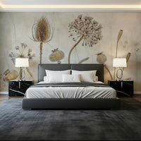 A beautiful ethereal floral wallpaper mural for a modern home.

