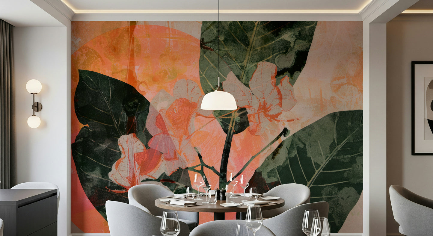 A serene tranquil flower wall mural for your decor.