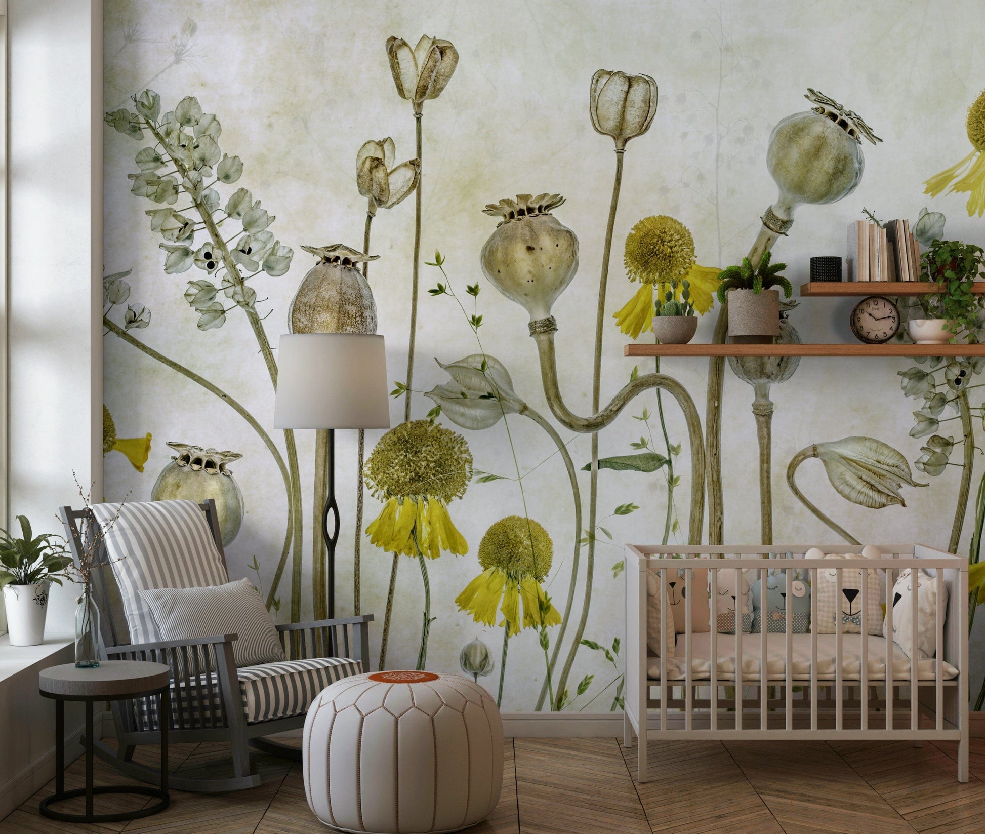 A classic floral wallpaper for walls.