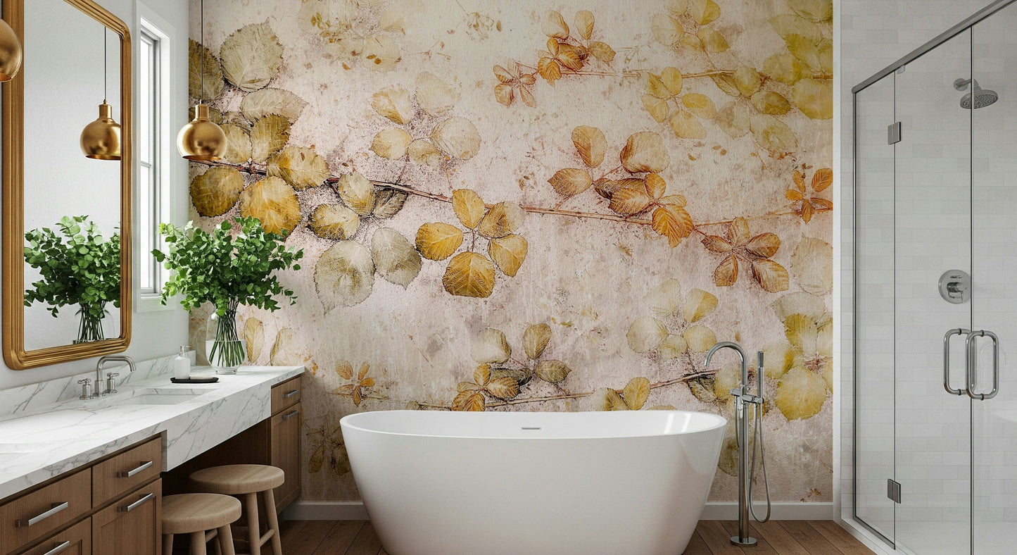 An artistic nature inspired mural for home decor.