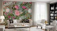 A classic soft floral wallpaper for walls.