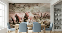 A classic soft floral wallpaper for walls.