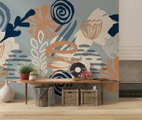 A classic soft floral wallpaper for walls.