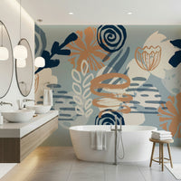 An artistic nature inspired mural for home decor.