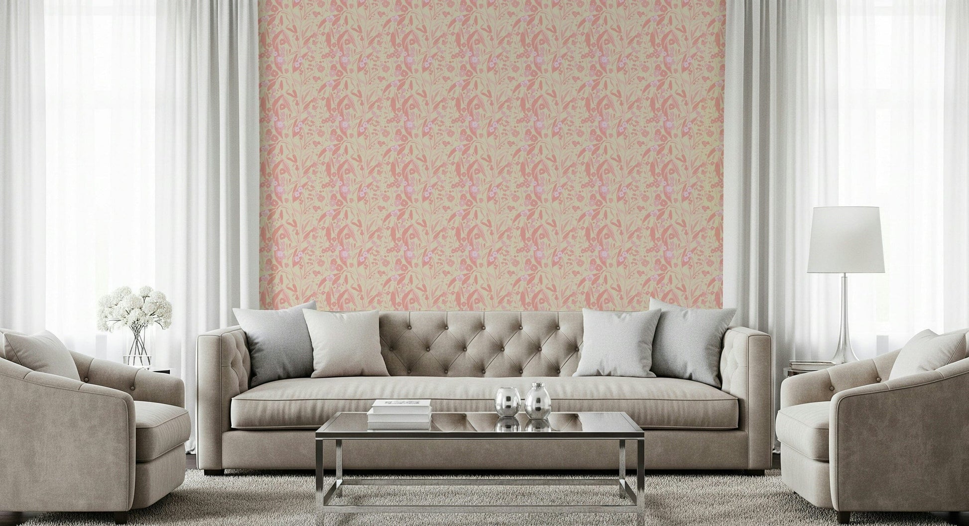 A beautiful modern art wall mural of delicate color.