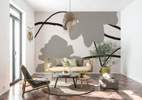 A beautiful abstract brushstroke wallpaper mural for a modern home.