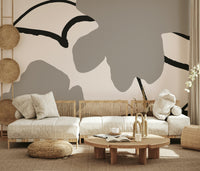 A contemplative gentle watercolor wallpaper mural for a feature wall.