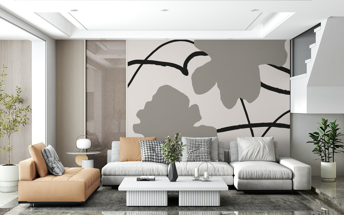 A serene subtle paint wall mural for your decor.