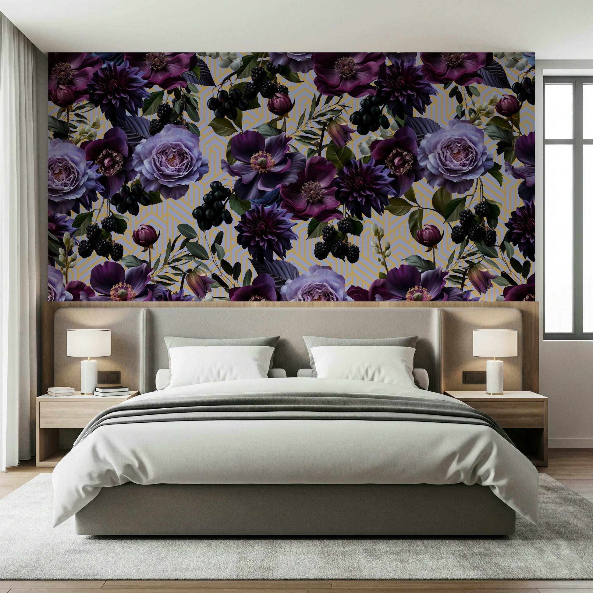An artistic nature inspired mural for home decor.