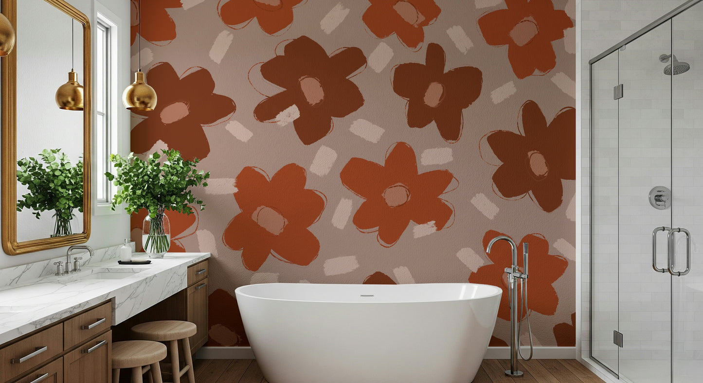 An artistic nature inspired mural for home decor.