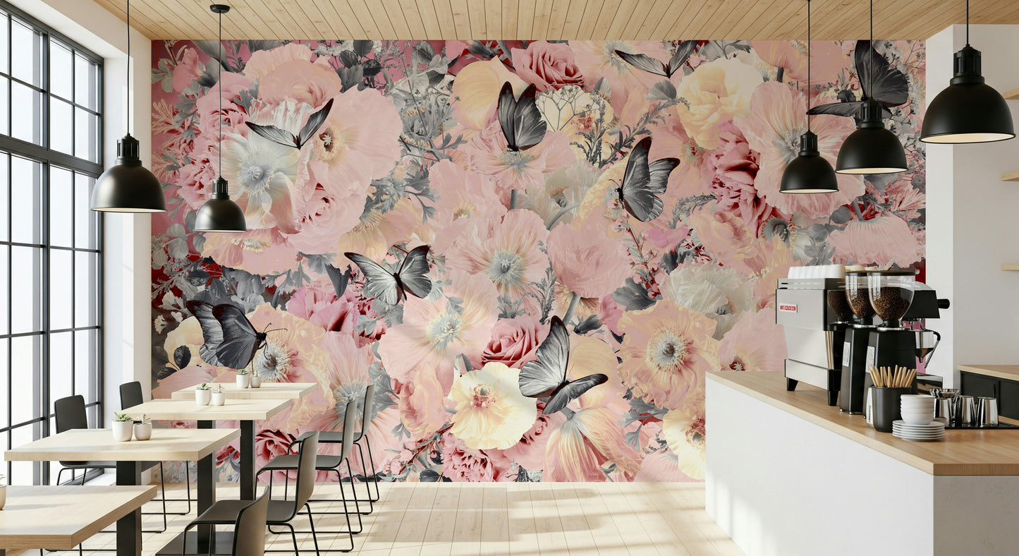 An artistic nature inspired mural for home decor.