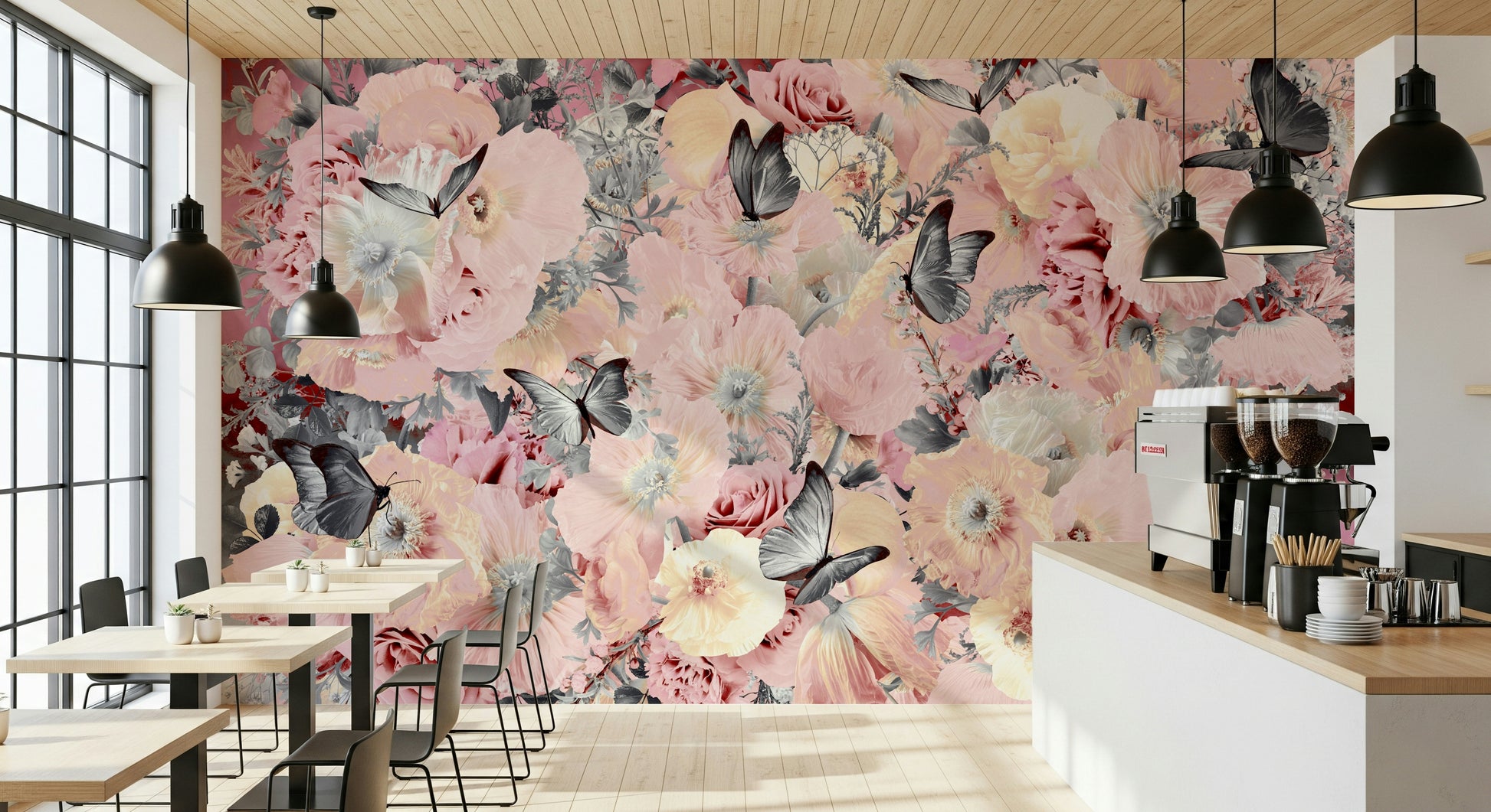 An artistic nature inspired mural for home decor.
