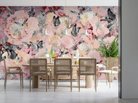 A beautiful butterfly and floral wallpaper mural for a modern home.