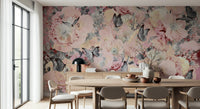 A calming butterfly design wallpaper mural that defines a space.
