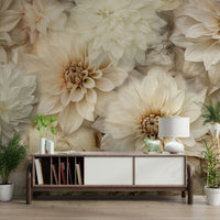 A classic neutral floral wallpaper for walls.