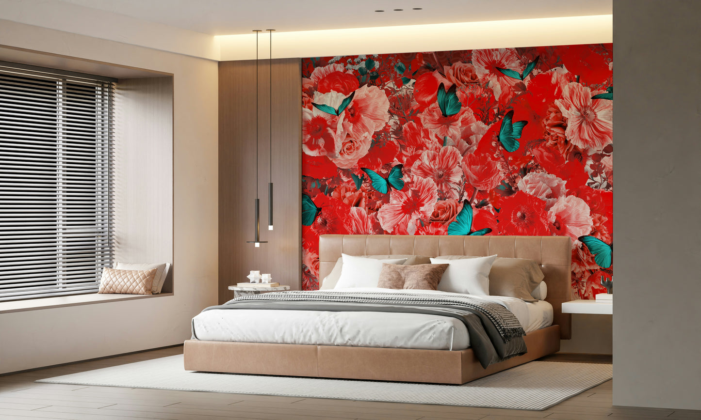 A classic soft floral wallpaper for walls.