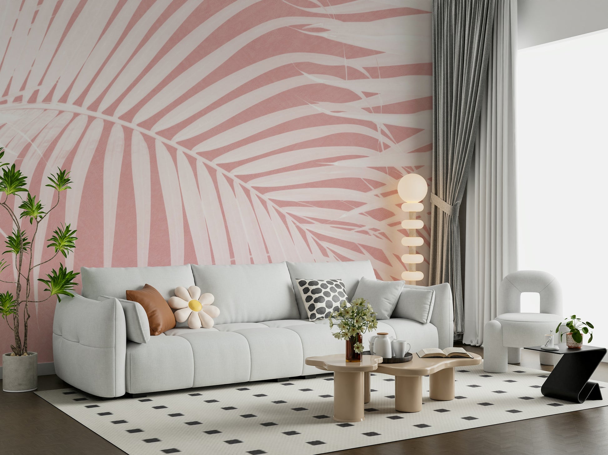 An artistic nature inspired mural for home decor.
