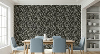 A graceful subtle stripe wall mural in cool, bold tones.