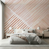 A contemplative geometric design wallpaper mural for a feature wall.