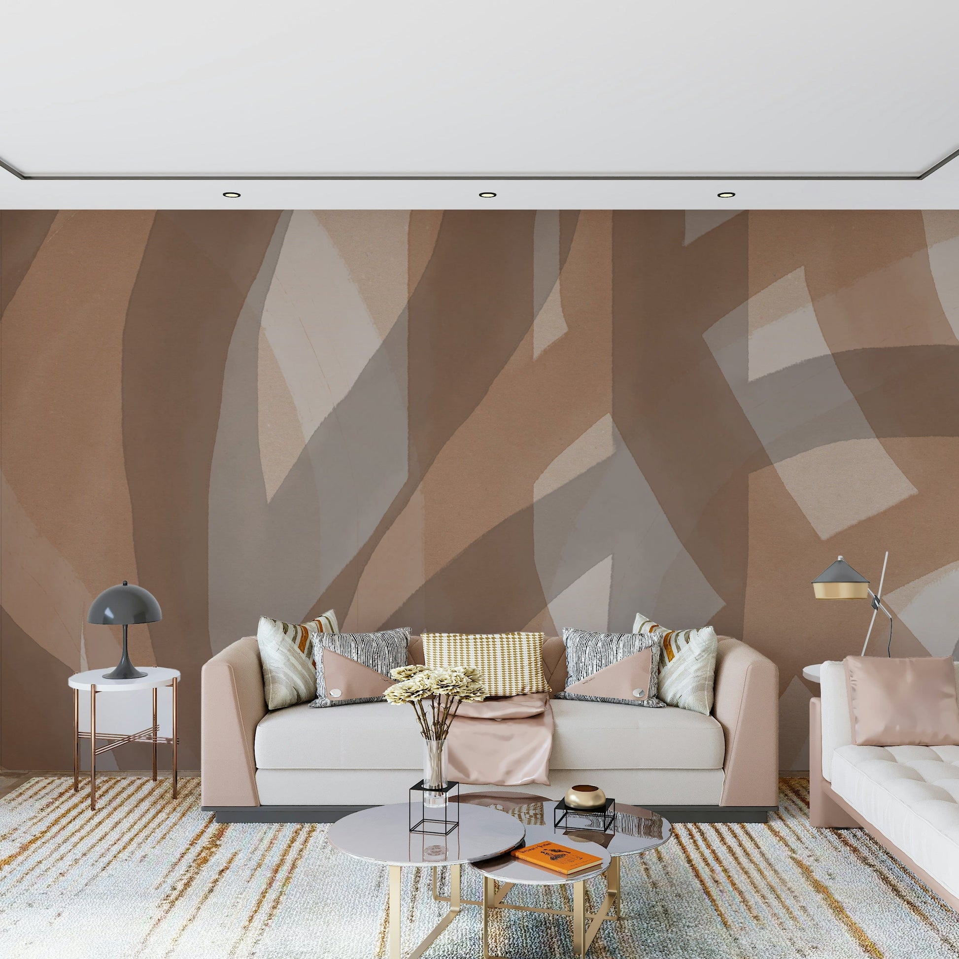 A contemplative subtle gradient wallpaper mural for a feature wall.