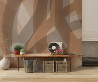 A graceful subtle pattern wall mural in warm, earthy tones.