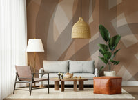 A beautiful modern art wall mural of soft shapes.