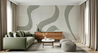 An artistic soft focus mural on minimalist wallpaper.