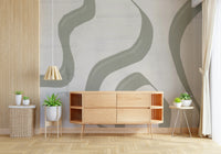 A graceful subtle pattern wall mural in cool, natural tones.