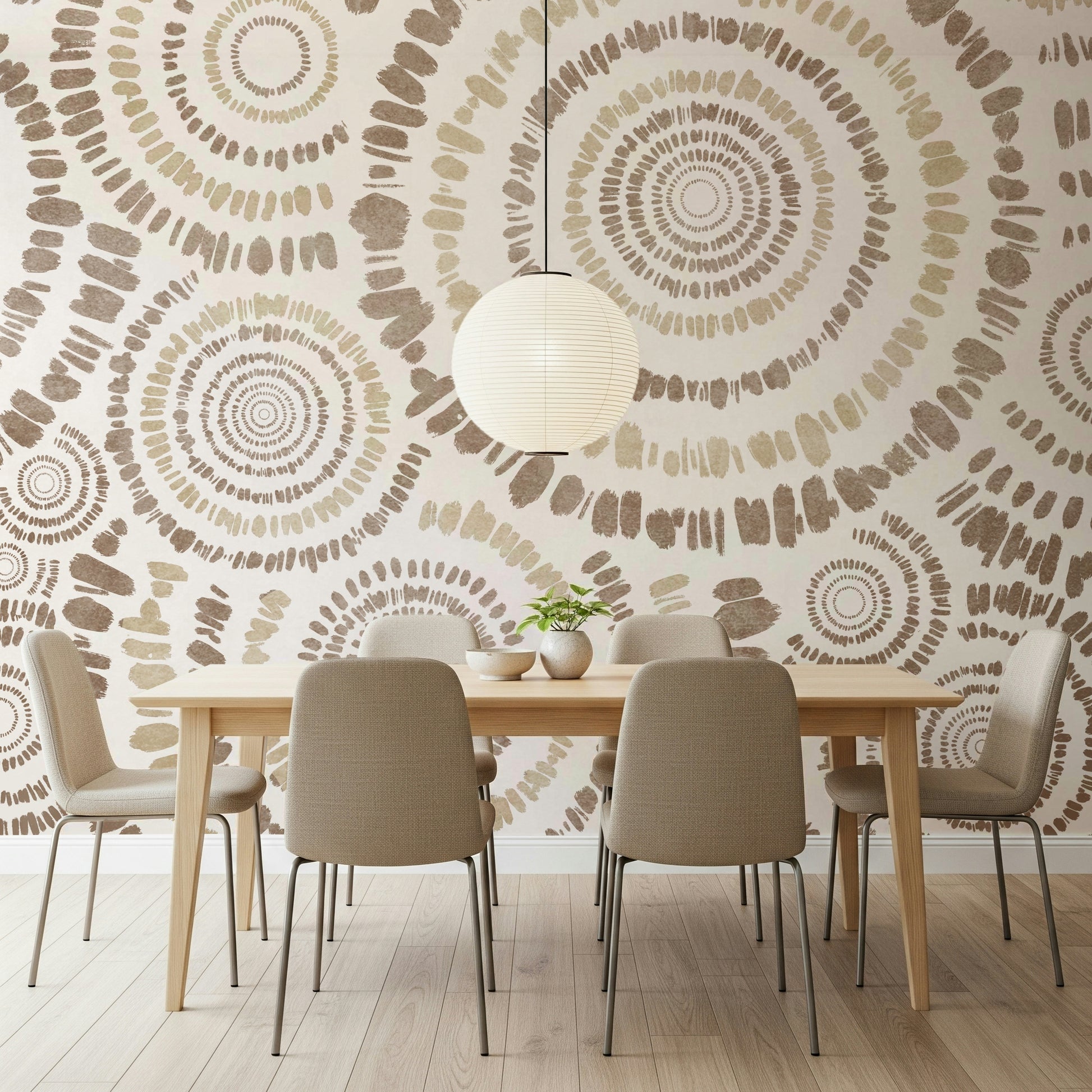 A beautiful concentric circles wallpaper mural for a modern home.
