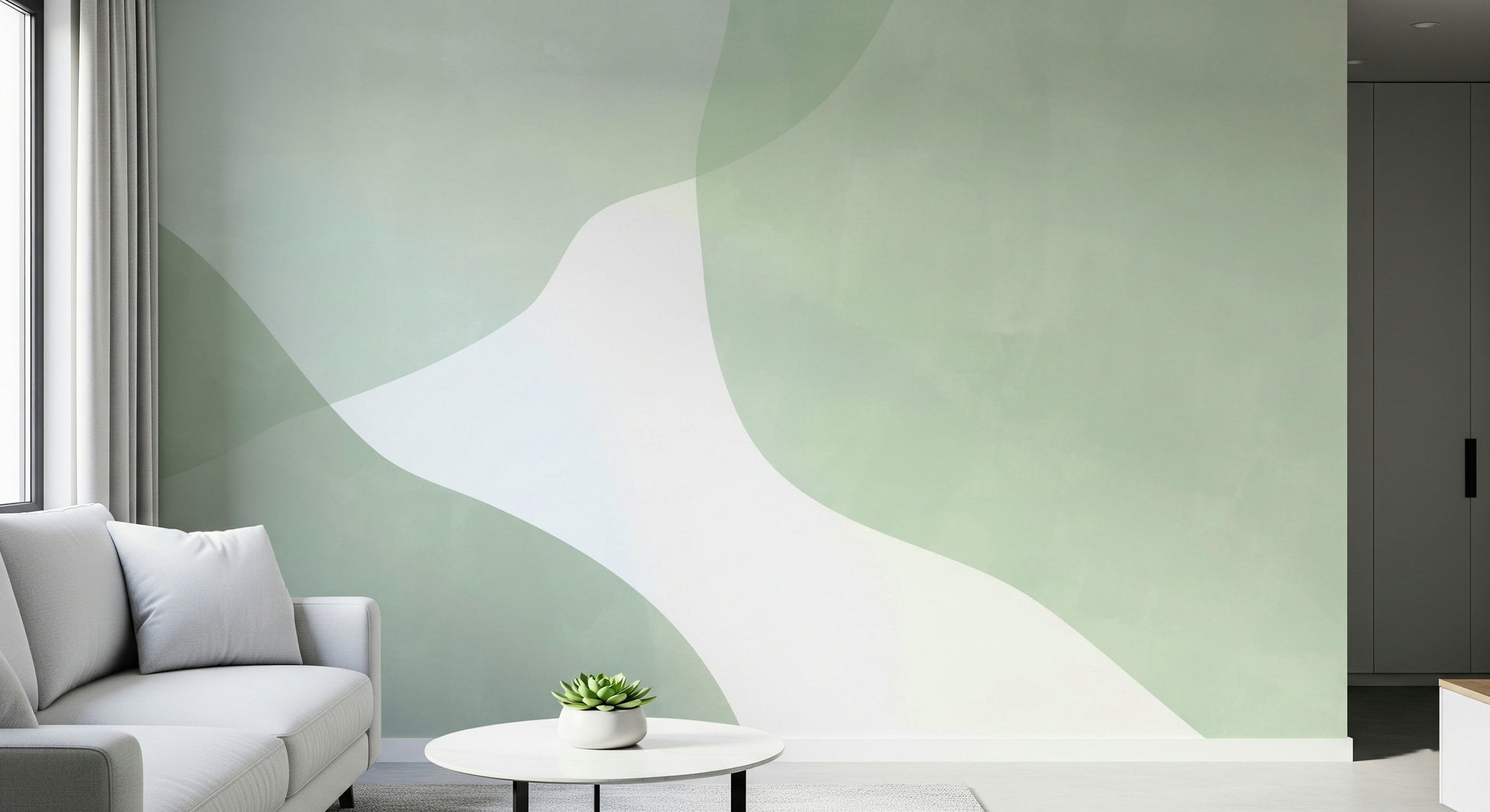 A beautiful modern art wall mural of delicate color.