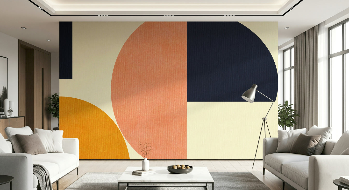 An artistic minimalist design mural for home decor.