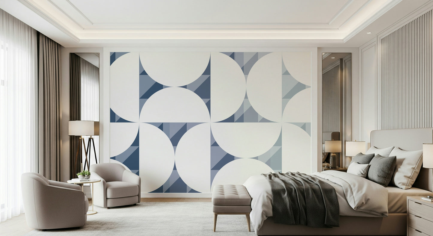Geometric Blues Wall Mural -2761196