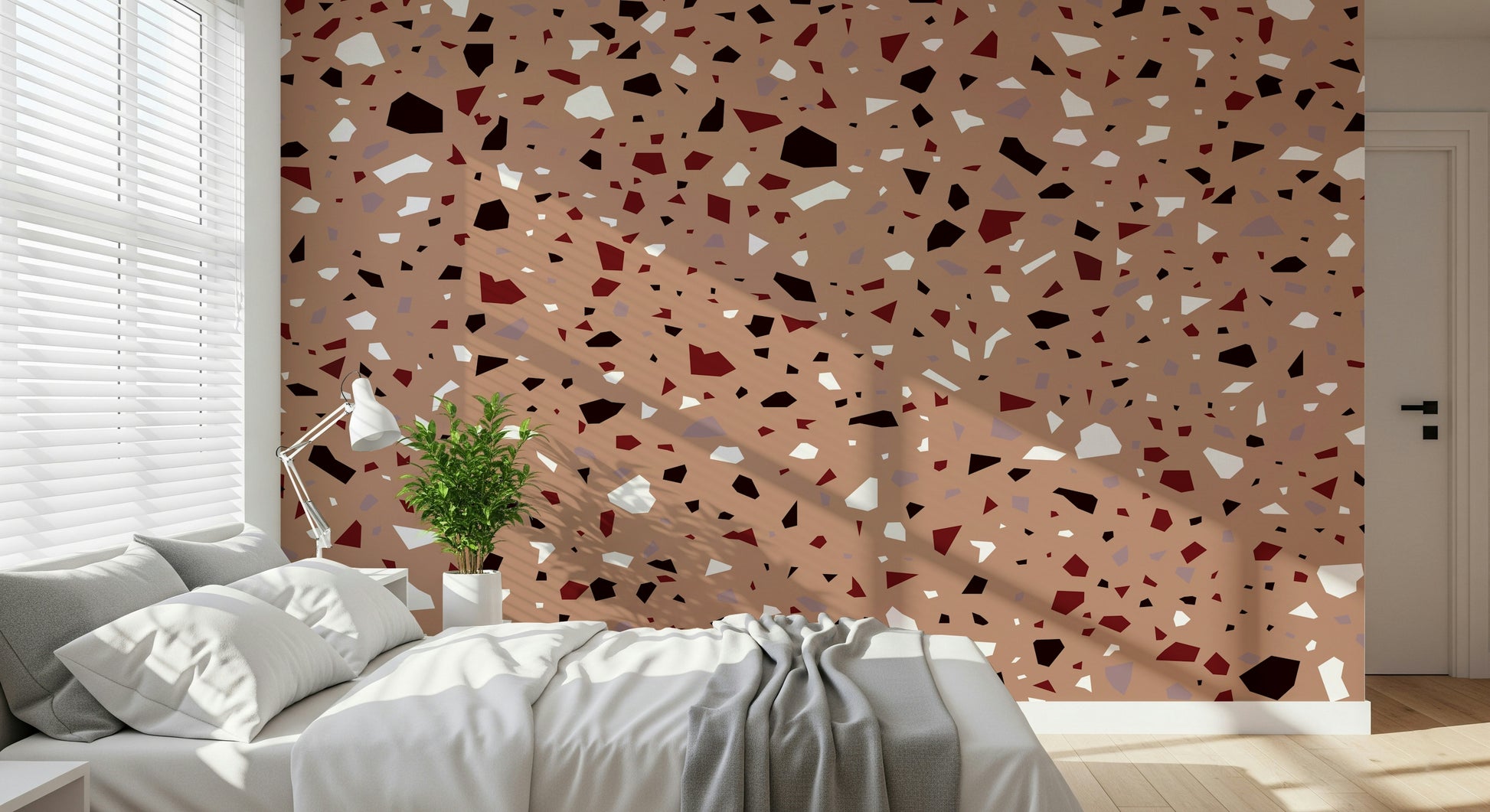 A peaceful natural texture mural on decorative wallpaper.