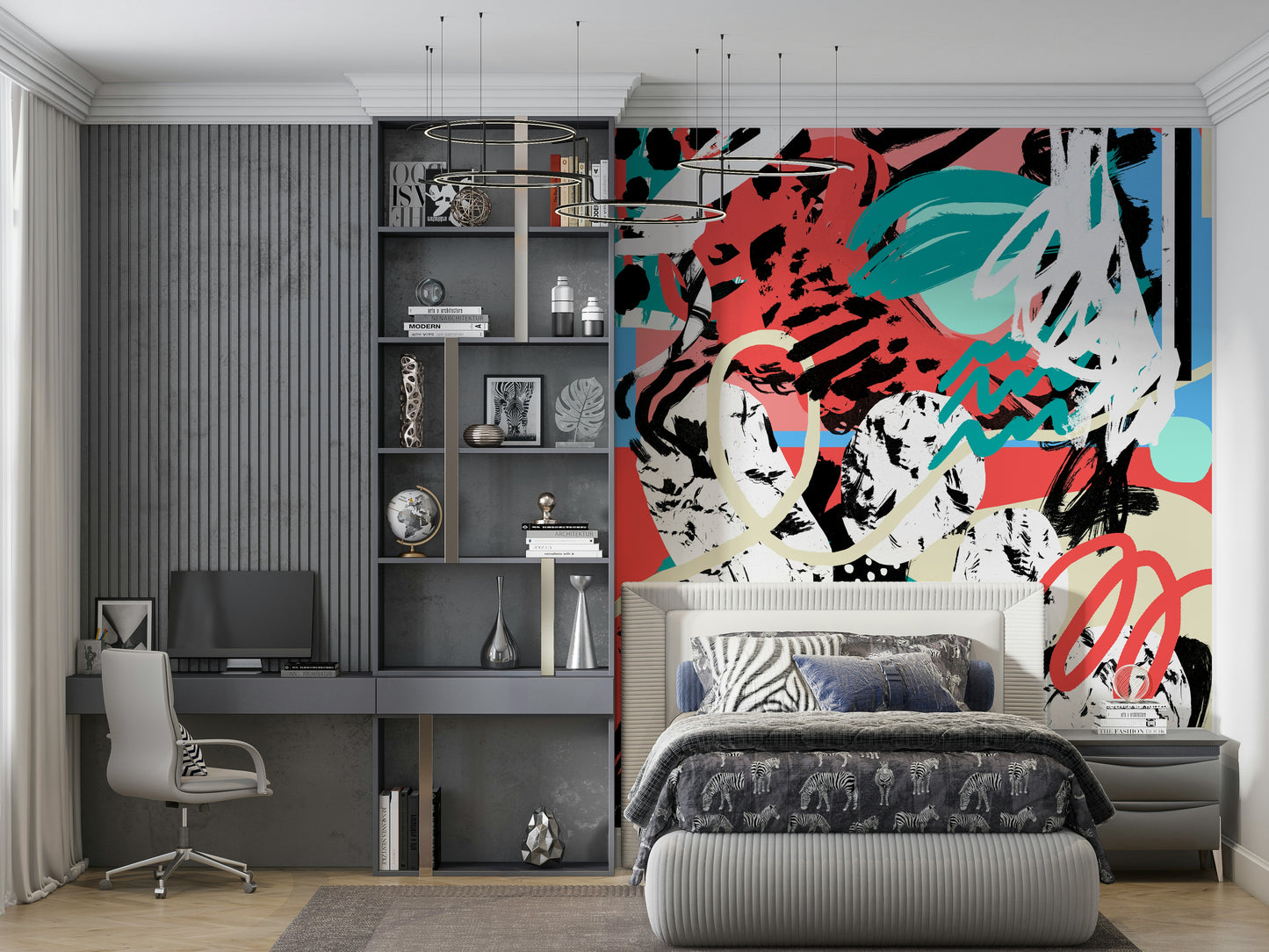 A serene celestial theme wall mural for your decor.