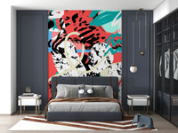 A beautiful moon phase wallpaper mural for a modern home.