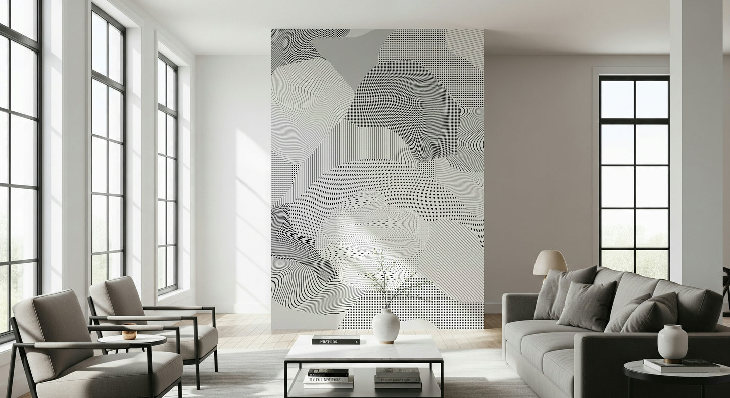 A serene abstract reflective wall mural for your decor.