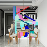 A serene colorful pop art wall mural for your decor.