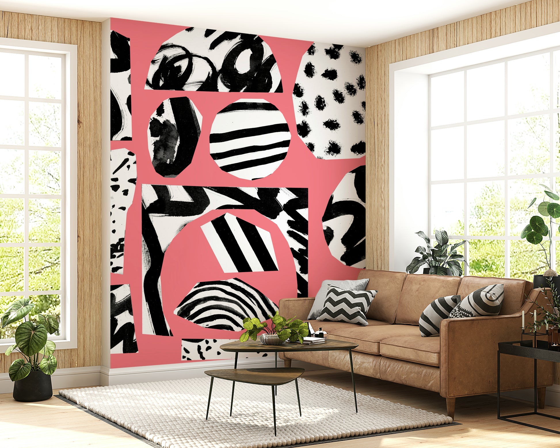 An artistic nature inspired mural for home decor.