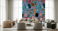 A beautiful abstract art wallpaper mural designed for an office or work space.