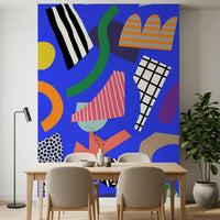 A graceful subtle pattern wall mural in cool, neutral tones.