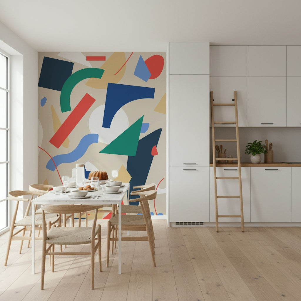 A graceful subtle pattern wall mural in soft, dreamy tones.