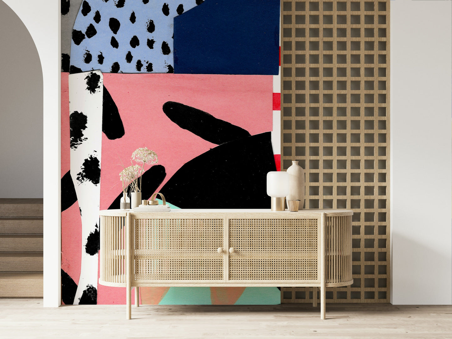 A serene chaotic pattern wall mural for your decor.