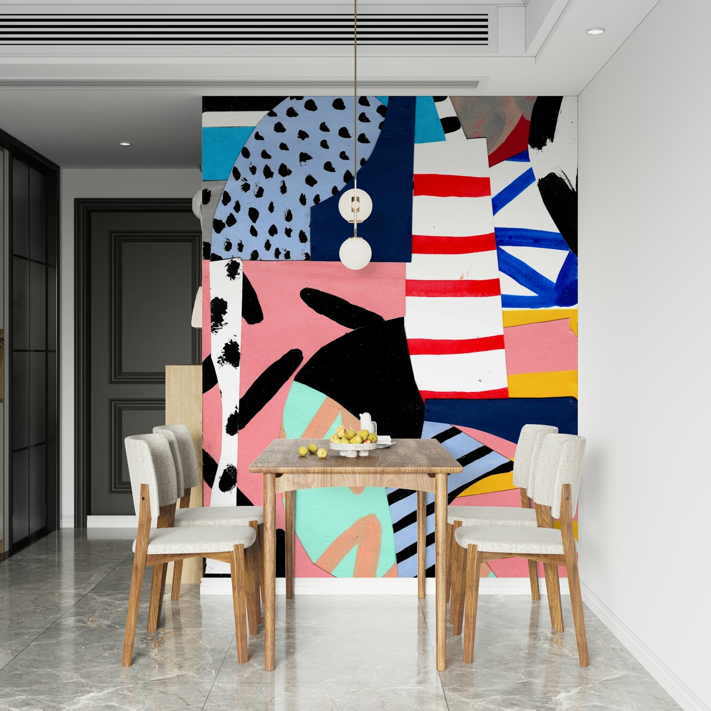 A beautiful modern art wall mural of abstract motion.